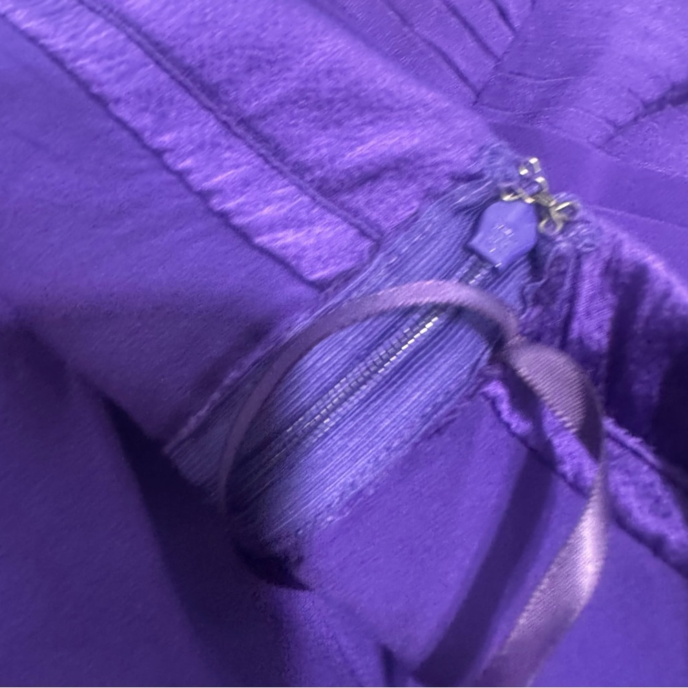 New Diane Von Furstenberg Purple Silk Mini Strapless Dress Size 12 - Picture 8 of 14